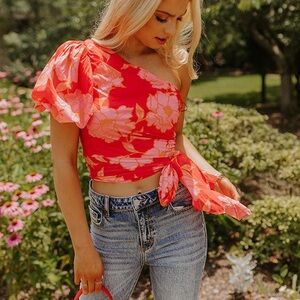 OLIVACEOUS •POSE FOR THE CAMERA OFF SHOULDER TOP